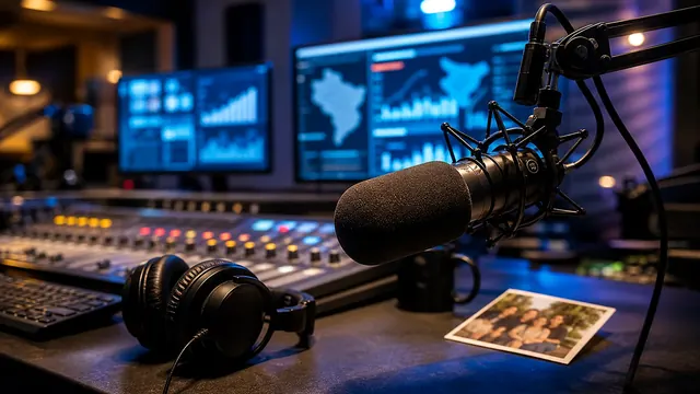 Imagem ilustrativa de estúdio de rádio e comunicação